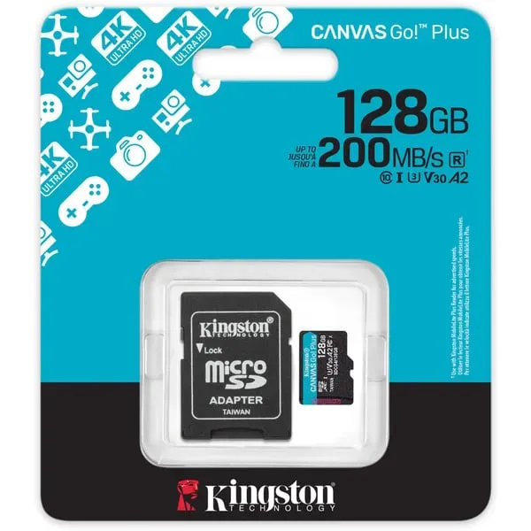 Kingston Technology 128GB microSDXC Canvas Go Plus Gen4 200 MB/s A2 U3 V30-Karte + Adapter – Bild 3