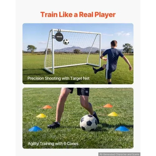 VEVOR Fußballtor 244 x 182 cm Tragbares PVC Outdoor-Soccertor mit PE-Netz, für Gärten, Parks und Schulen, Wetterfest, mit Bodenankern, Zielscheibe, 600D-Oxford-Tasche und Stabilität bei über 110 km/h – Bild 4