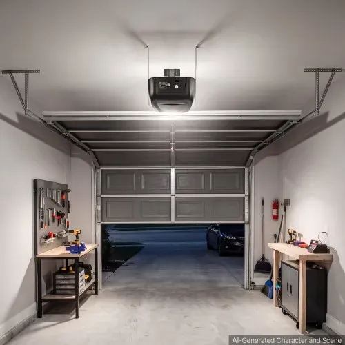 VEVOR Garagentorantrieb 800 N Garagentoröffner Ultraleiser Riemenantrieb, für Private Garagen, 4-tlg. Schienensystem, 2 Handsender & LED-Beleuchtung, Ein-Tasten-Bedienung im Fahrzeug, Schwarz & Weiß – Bild 7