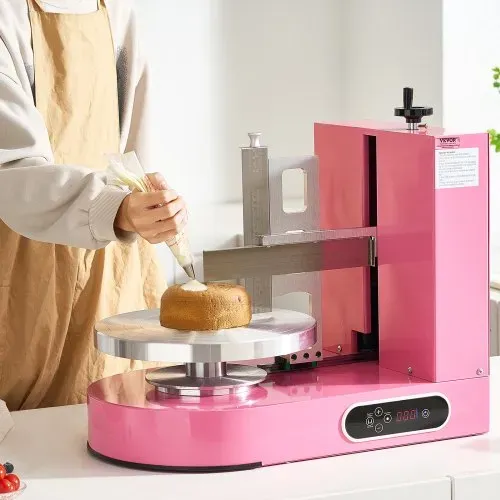 VEVOR einstellbare Tortencremestreichmaschine elektrische Tortendekorationsmaschine zum Verteilen von Kuchencreme, zum Bestreichen und Schmieren von Kuchenglasuren, für 15,24-35,56 cm Kuchen Rosa – Bild 7