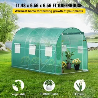 VEVOR Foliengewächshaus 3,5x2x2 m Bogendach Gewächshaus Verzinkter Stahlrahmen und PE Abdeckung Frühbeet Treibhaus 6 Netzfenster Grün Mobiler Folientunnel Ideal für Anbau von Gemüse Blumen VEVOR Foliengewächshaus 3,5x2x2 m Bogendach Gewächshaus Verzinkter Stahlrahmen und PE Abdeckung Frühbeet Treibhaus 6 Netzfenster Grün Mobiler Folientunnel Ideal für Anbau von Gemüse Blumen
