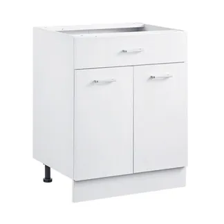 VEVOR weißer Unterschrank (600 x 477 x 816 mm) mit Schublade unmontierter Schubladen-Unterschrank, Montagefertiger Schrank mit Soft-Close-Türen & verstellbarem Regal, für Haushalt Büro VEVOR weißer Unterschrank (600 x 477 x 816 mm) mit Schublade unmontierter Schubladen-Unterschrank, Montagefertiger Schrank mit Soft-Close-Türen & verstellbarem Regal, für Haushalt Büro