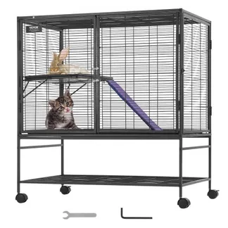 VEVOR 39″ rollender Frettchenkäfig aus Eisen, großer 2-stöckiger Critter Nation-Käfig, Kleintierkäfig mit Rampen und Tablett, einfach aufzubauen für Hausratten, Hamster, Meerschweinchen, Chinchillas VEVOR 39″ rollender Frettchenkäfig aus Eisen, großer 2-stöckiger Critter Nation-Käfig, Kleintierkäfig mit Rampen und Tablett, einfach aufzubauen für Hausratten, Hamster, Meerschweinchen, Chinchillas