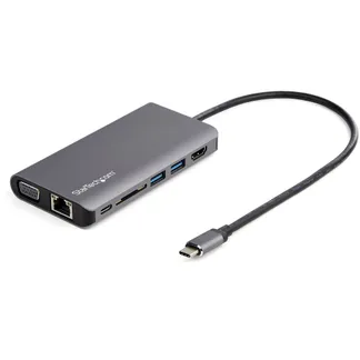 StarTech.com USB-C Multiport Adapter – USB-C Mini Reisedock mit 4K HDMI oder 1080p VGA – 3x USB 3.0-Hub, SD, GbE, Audio, 100W PD Pass-Through – Tragbare Dockingstation für Laptop/Tablet StarTech.com USB-C Multiport Adapter – USB-C Mini Reisedock mit 4K HDMI oder 1080p VGA – 3x USB 3.0-Hub, SD, GbE, Audio, 100W PD Pass-Through – Tragbare Dockingstation für Laptop/Tablet