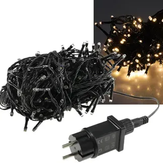 LED Aussen-Lichterkette „CT-ALK200“ 20m warmweiß, Kabel schwarz, IP44, 200 LEDs LED Aussen-Lichterkette „CT-ALK200“ 20m warmweiß, Kabel schwarz, IP44, 200 LEDs