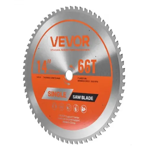 VEVOR Kreissägeblatt (355 mm φ & 66 scharfe Zähne & 2,4 mm Dicke) ideal für Metallschneiden, kompatibel mit Kreissäge, Sägeblatt aus legiertem Stahl mit geräuschreduzierenden Wärmeabzügen – Bild 9