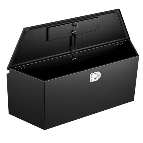 VEVOR Deichselbox Truckbox 1245 x 353 x 470 mm aus Stahl, 50 kg Belastbare Werkzeugaufbewahrungsbox mit Schloss & Schlüsseln, Anhängerbox für Pickup-Ladeflächen Wohnmobile SUVs Geländewagen, Schwarz – Bild 8