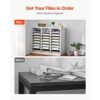 VEVOR Literatur-Organizer Dokumentenablage mit 24 Fächern & einstellbaren Regalen, Aktensortierer Briefablage Dokumentenlager aus Spanplatten und MDF, Aufbewahrung für Büro Klassenzimmer weiß VEVOR Literatur-Organizer Dokumentenablage mit 24 Fächern & einstellbaren Regalen, Aktensortierer Briefablage Dokumentenlager aus Spanplatten und MDF, Aufbewahrung für Büro Klassenzimmer weiß