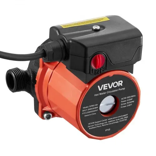 VEVOR Umwälzpumpe, 38 LPM, Umwälzpumpensystem mit sofortiger Zirkulation, 3-Gang-Steuerung, 100 W, AC 220–240 V, G3/4 Zoll auf G1/2 Zoll Adapter, Gusseisenkopf, für Warmwasserbereitersystem – Bild 10