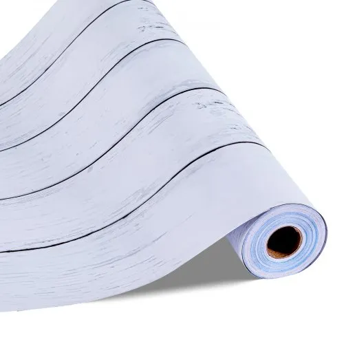 VEVOR Tapete selbstklebend, 45 cm x 12 m, Wandtapete, Klebefolie mit weißer Holzstruktur, wasserfest, Möbelfolie, dekorative Vinylrolle für Schlafzimmer, Küche, Büro, Badezimmer, Möbel VEVOR Tapete selbstklebend, 45 cm x 12 m, Wandtapete, Klebefolie mit weißer Holzstruktur, wasserfest, Möbelfolie, dekorative Vinylrolle für Schlafzimmer, Küche, Büro, Badezimmer, Möbel