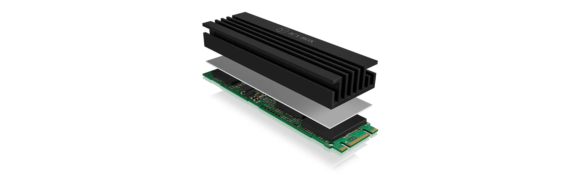 ICY BOX IB-M2HS-70, Kühlkörperset für M.2 2280 SSD, Aluminium, 10 mm dick – Bild 3