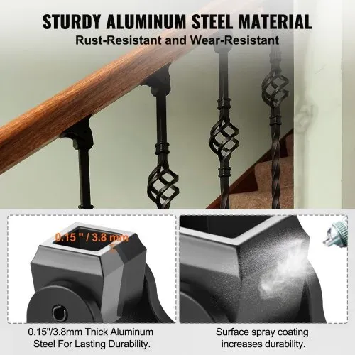 VEVOR 50 Stk. Pfostenträger Aluminium Pfostenschuh Pfosten Aufschraubhülse Aufschraubhülse Stützenfuß Geeignet für verschiedene Treppengeländer Einzeldrehungen (Schrauben separat erhältlich) – Bild 3