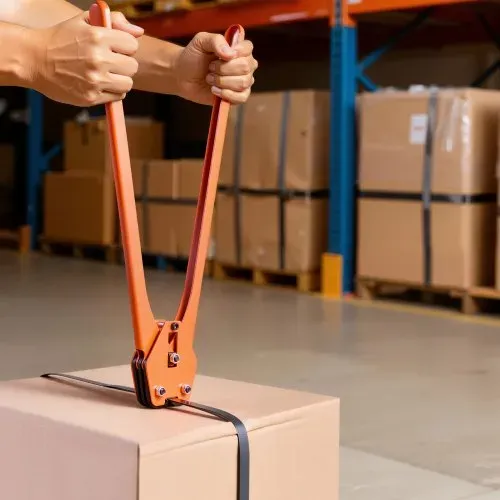 VEVOR 6 tlg Umreifungsset mit Umreifungsband, manuelle Umreifungsgerät mit 610 m PET Band, 600 Metallklammern, 200 Kantenschutzern, pefekte Werkstattausstattung für Verpackung, Transport und Lager – Bild 7