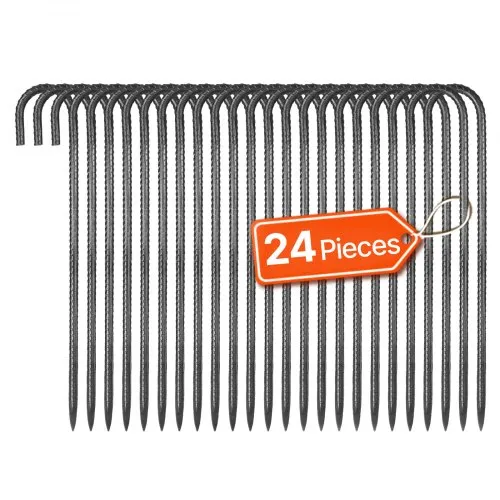 VEVOR Bodenanker, 406,4 mm, J-Typ mit 10 mm Durchmesser, verzinkte Zeltheringe, Erdanker, Erdnägel, Heringe, für Zelten, Vordächern, Camping, Trampolin, Blumenständer (24er-Pack) VEVOR Bodenanker, 406,4 mm, J-Typ mit 10 mm Durchmesser, verzinkte Zeltheringe, Erdanker, Erdnägel, Heringe, für Zelten, Vordächern, Camping, Trampolin, Blumenständer (24er-Pack)