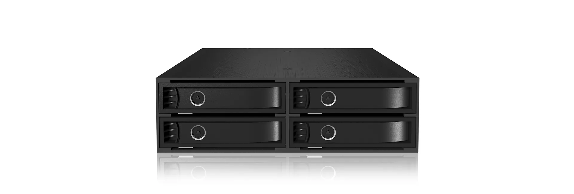 ICY BOX IB-2242SSK, Back Plane, 4x 2,5" (6-15 mm high) SAS & SATA in 1x 5,25" bay, dual Channel, Schloss, 2x 4cm fan, schwarz – Bild 3