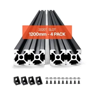 VEVOR 4er Set Aluprofil 1200 mm T-Nut 2020 Aluminium-Strangpressprofil, eloxierte Linearschiene nach europäischem Standard, Nutenprofil für 3D-Drucker, CNC-Maschine DIY, Lasergravur, Schwarz VEVOR 4er Set Aluprofil 1200 mm T-Nut 2020 Aluminium-Strangpressprofil, eloxierte Linearschiene nach europäischem Standard, Nutenprofil für 3D-Drucker, CNC-Maschine DIY, Lasergravur, Schwarz
