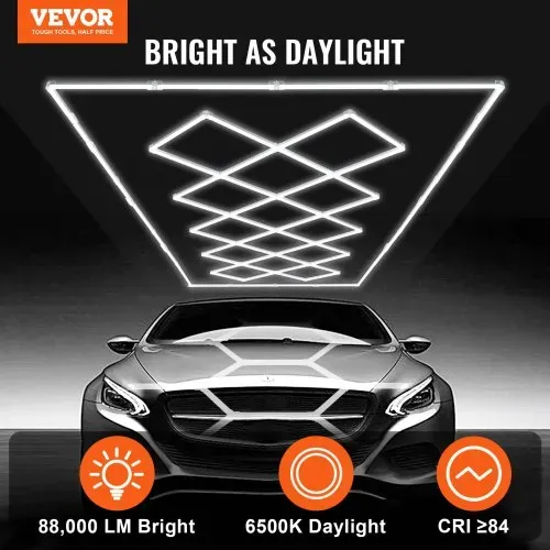 VEVOR LED-Garagenleuchten, 88000 lm, 6500 K, 14 Rastersysteme, quadratische Garagen-Deckenleuchten, DIY, kaltweiß, Autodetaillierung, Garagenbeleuchtung, superhelles Ladenlicht für Keller, Lager, Auto-Schönheitswerkstatt VEVOR LED-Garagenleuchten, 88000 lm, 6500 K, 14 Rastersysteme, quadratische Garagen-Deckenleuchten, DIY, kaltweiß, Autodetaillierung, Garagenbeleuchtung, superhelles Ladenlicht für Keller, Lager, Auto-Schönheitswerkstatt