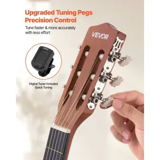 VEVOR Konzertgitarre, 900 mm, Klassikgitarren-Starterset für Anfänger, mit Nylonsaiten, Gigbag, Gurt, Stimmgerät, zusätzlichen Saiten, Plektren, Kapodaster, Sapeli & Palisander, Natur VEVOR Konzertgitarre, 900 mm, Klassikgitarren-Starterset für Anfänger, mit Nylonsaiten, Gigbag, Gurt, Stimmgerät, zusätzlichen Saiten, Plektren, Kapodaster, Sapeli & Palisander, Natur