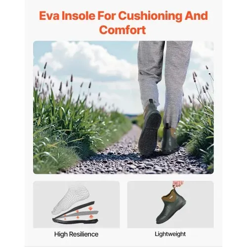 VEVOR Deckstiefel, Regenstiefel, Gummistiefel, Knöchelstiefel, isolierte Schlammstiefel für die Gartenarbeit, Neopren-Gummi, leicht und langlebig, für Fertigung, Landwirtschaft, Größe 7 US – Bild 2