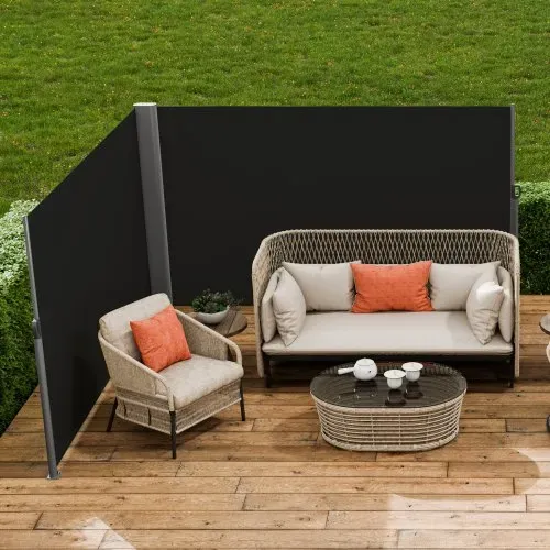 VEVOR Terrassen Windschutz 180 x 600 cm schwarz Rollo Seitenmarkise ausziehbar für den privaten oder gewerblichen Gebrauch – Bild 7