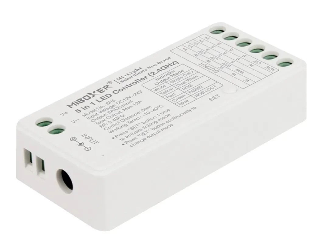 MiBoxer SR5 LED Controller 5in1 RGB-WW (RGB-CCT) DC12~24V WiFi + 2.4G Alexa Serie – Bild 2