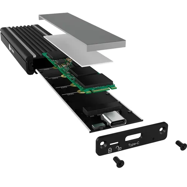 ICY BOX IB-1824ML-C31, Type-C® USB 3.2 Gen 2 zu PCIe NVMe M.2 2230/2242/2260/2280 SSD Gehäuse, Beleuchtung mit Farbwechsel – Bild 7