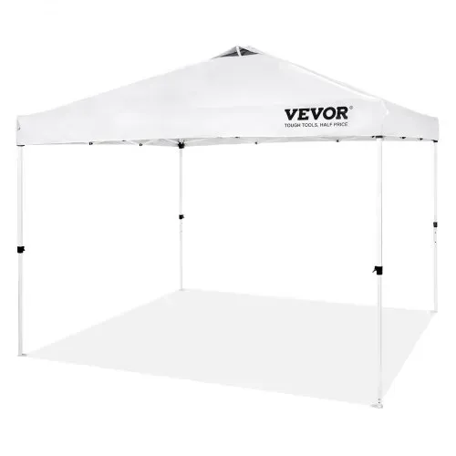 VEVOR Pavillon 304,8x304,8x320cm Gartenzelt 250D PU Silber beschichtetes Gewebe Faltpavillon inkl. Aufbewahrungstasche Partyzelt 6-8 Personen Pop up Zelt Weiß Gartenpavillon für Campingausflug – Bild 9