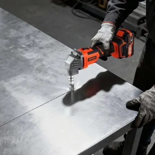 VEVOR Metallknabber Blechknabber kabellos mit Akku (4000 mAh), Blechschneider mit effizientem bürstenlosem Motor (2200 U/min) & Kunststoffkoffer, zum Schneiden von Stahlplatten & Aluminiumplatten – Bild 7