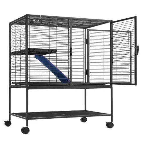 VEVOR 36" rollender Frettchenkäfig aus Metall, großer 2-stöckiger Critter Nation-Käfig, Kleintierkäfig mit Rampen und Tablett, einfach aufzubauen für Hausratten, Hamster, Meerschweinchen, Chinchillas, Eichhörnchen, Igel, Hasen – Bild 10