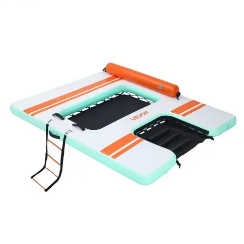 VEVOR Aufblasbares Schwimmdock, 2,44 x 1,83 m, Schwimmplattform mit Rutschfester Oberfläche, Tragetasche & Abnehmbarer Leiter, Schwimmende Insel, Wasserplattform für Pool, Strand & Meer – Bild 10