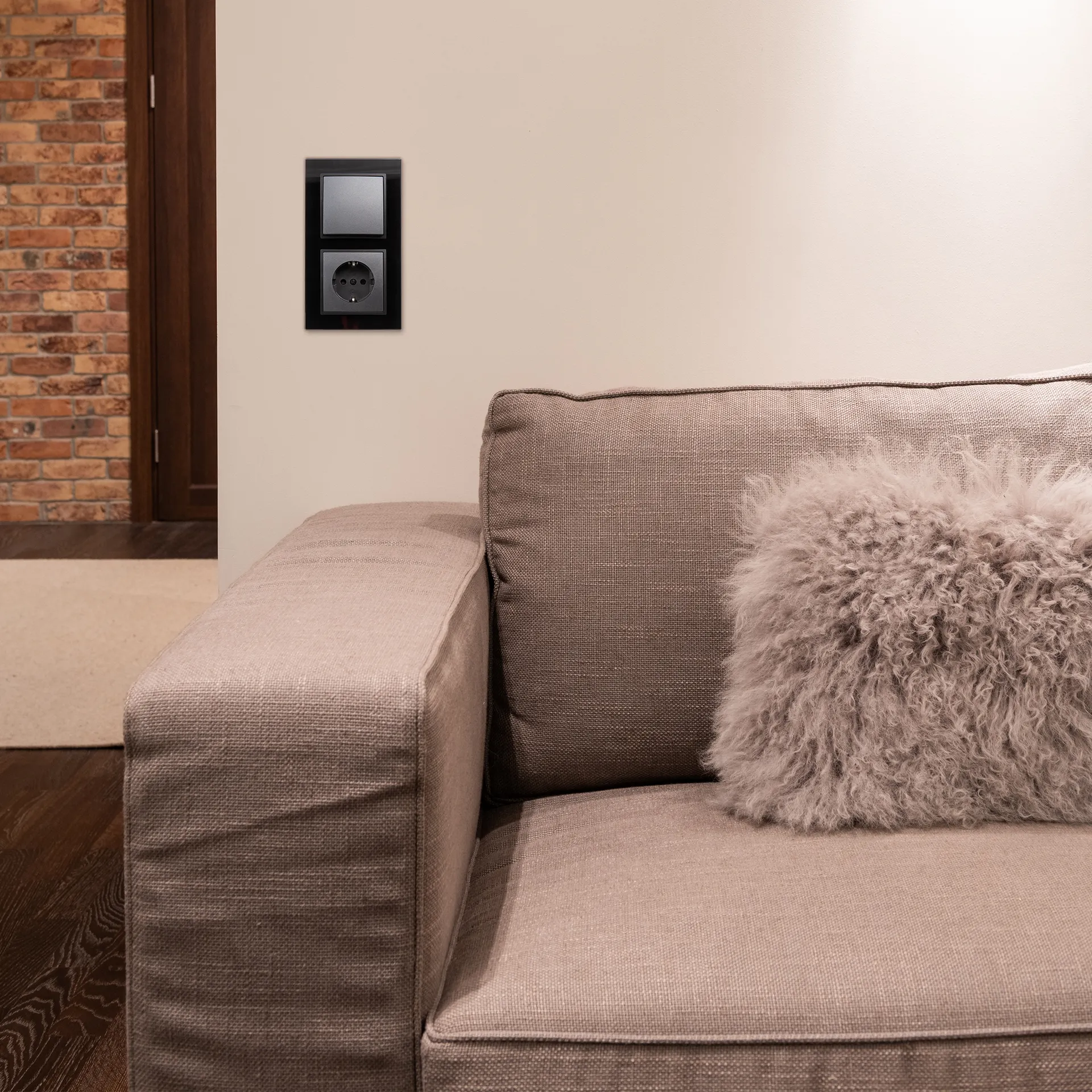 Schalter und Steckdosen Set McPower Flair ''Tür 2-fach-Style Profi'' Glasrahmen, Steckanschluss – Bild 5