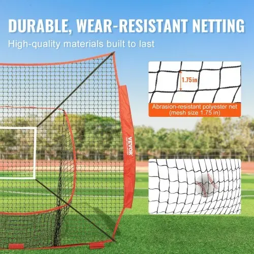 VEVOR 2134 x 2134 mm Pitching Net Pitching Target mit Strike Zone, Baseball & Softball 9 Loch Trainingsgeräte für Jugendliche & Erwachsene, Baseball Pitching Net (nur Netz) – Bild 2