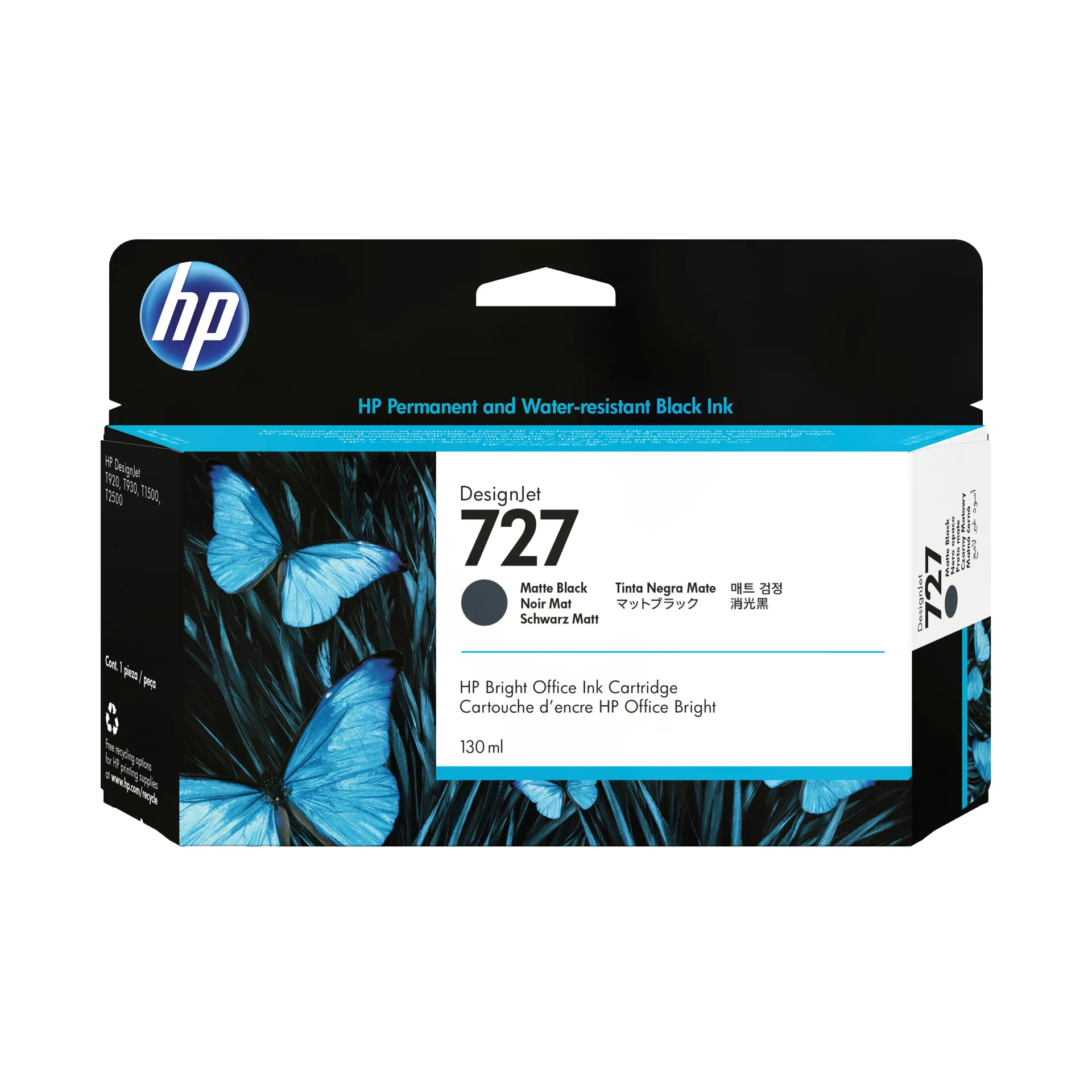 HP 727 Mattschwarz DesignJet Tintenpatrone, 130 ml HP 727 Mattschwarz DesignJet Tintenpatrone, 130 ml