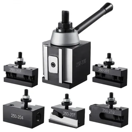 VEVOR Schnellwechsel-Werkzeughalter-Set, 6-teilig, Stahlhalter für Mini-Drehmaschinen und Metalldrehmaschinen mit 254 bis 381 mm Umlaufdurchmesser, ideale Verbesserung für Ihre Werkstatt – Bild 7