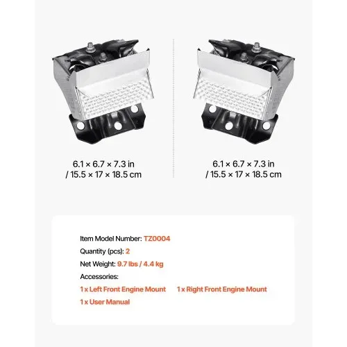 VEVOR Motorhalterungssatz Ersatz 2 Stk. kompatibel mit 2007–2013 Chevrolet Silverado 1500 5,3 l V8, ersetzt OE# A5365, A5365, sichere Unterstützung, linke und rechte Fronthalterungen – Bild 6