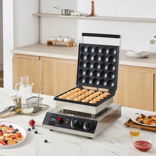 VEVOR Mini-Pfannkuchenmaker kommerzielle Dutch Mini Pfannkuchen Maschine, 25 Stk., 43 mm Durchmesser, Dorayaki-Backmaschine, 1700 W, Temperatur- und Zeitregelung, in Küchen, Cafés und Restaurants – Bild 7