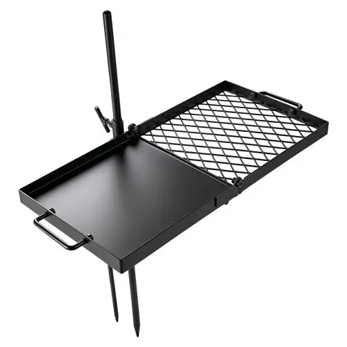 VEVOR Schwenkbarer Lagerfeuergrill mit Grillrost 61 cm Kohlenstoffstahl, 360° Höhenverstellbarer Schwenkgrill mit Grillständer, Drehbarer Outdoor-Grill für Offenes Feuer, Camping und Garten, Schwarz – Bild 10