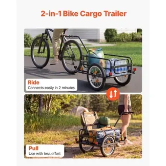 VEVOR Fahrradanhänger Lastenanhänger 2-in-1 Handwagen mit Kupplung 40 kg, Kohlenstoffstahl & 600D Oxford, Mit Deichsel, Reflektoren, Faltbares Design, Für 22-28 Zoll Räder, Fahrradwagen für Transport VEVOR Fahrradanhänger Lastenanhänger 2-in-1 Handwagen mit Kupplung 40 kg, Kohlenstoffstahl & 600D Oxford, Mit Deichsel, Reflektoren, Faltbares Design, Für 22-28 Zoll Räder, Fahrradwagen für Transport