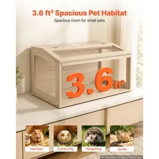 VEVOR Hamsterkäfig Nagerkäfig Nagarium Hamstergehege Holz 810x410x410mm, 270°-Sichtfenster Nagersicher mit Deckel Belüftung für Goldhamster Zwerghamster Meerschweinchen Rennmäuse VEVOR Hamsterkäfig Nagerkäfig Nagarium Hamstergehege Holz 810x410x410mm, 270°-Sichtfenster Nagersicher mit Deckel Belüftung für Goldhamster Zwerghamster Meerschweinchen Rennmäuse
