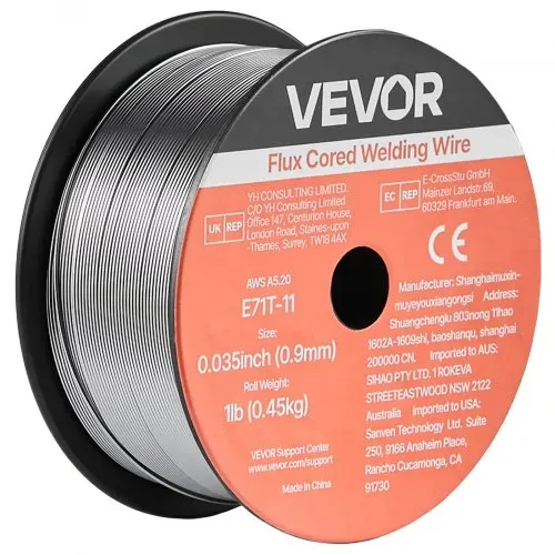 VEVOR Fülldraht 0,9 mm, MIG-Schweißdraht E71T-11, 0,45 kg Gaslose Drahtrolle mit Geringer Spritzerbildung für Alle Schweißpositionen, Selbstschützend für den Außeneinsatz (2 Rollen) – Bild 10