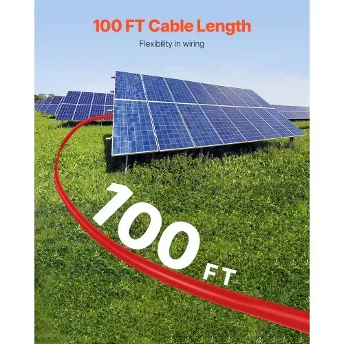 VEVOR 30,48m Solarkabel, Solarpanel-Verlängerungskabel, 10AWG Kabel, IP67 wasserdichtes PV-Kabel für Solarmodule zu Hause, -40 bis 105℃, auf Schiffen und in Wohnmobilen, rot – Bild 2