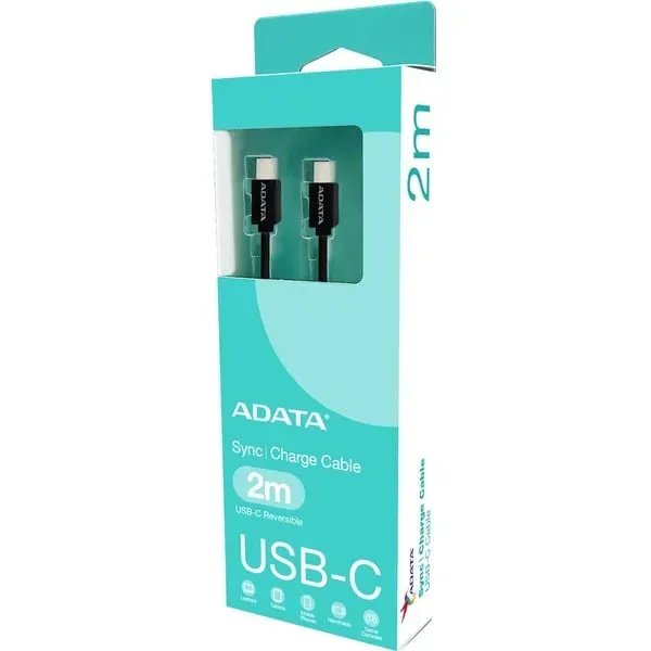 ADATA CACC-200PN-BK USB Kabel USB 2.0 2 m USB C 100 W Schwarz – Bild 3