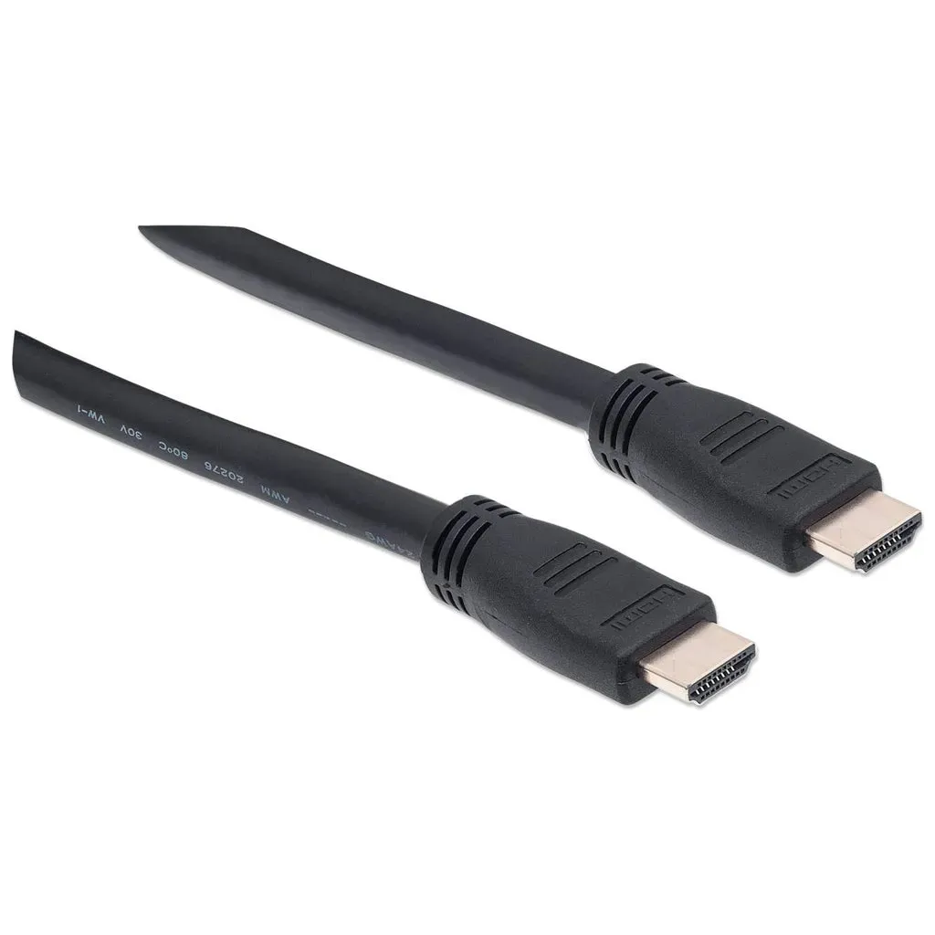 Manhattan High Speed HDMI-Kabel mit Ethernet-Kanal, CL3-zertifiziert für Wandinstallationen, HEC, ARC, 3D, 4K@60Hz, CL3, HDMI-Stecker auf HDMI-Stecker, geschirmt, schwarz, 10 m – Bild 2