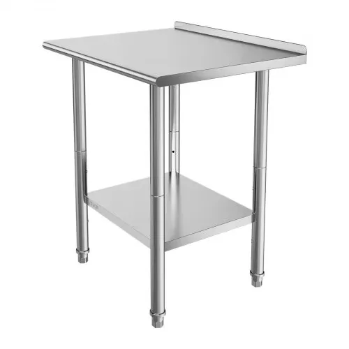 VEVOR Edelstahltisch Gastro 762 x 610 x 894 mm, Verstellbarer Edelstahltisch mit Aufkantung, Arbeitstisch mit Grundboden für Restaurant Schwerlast Obere Ablage (204 kg) Untere Ablage (168 kg) – Bild 10