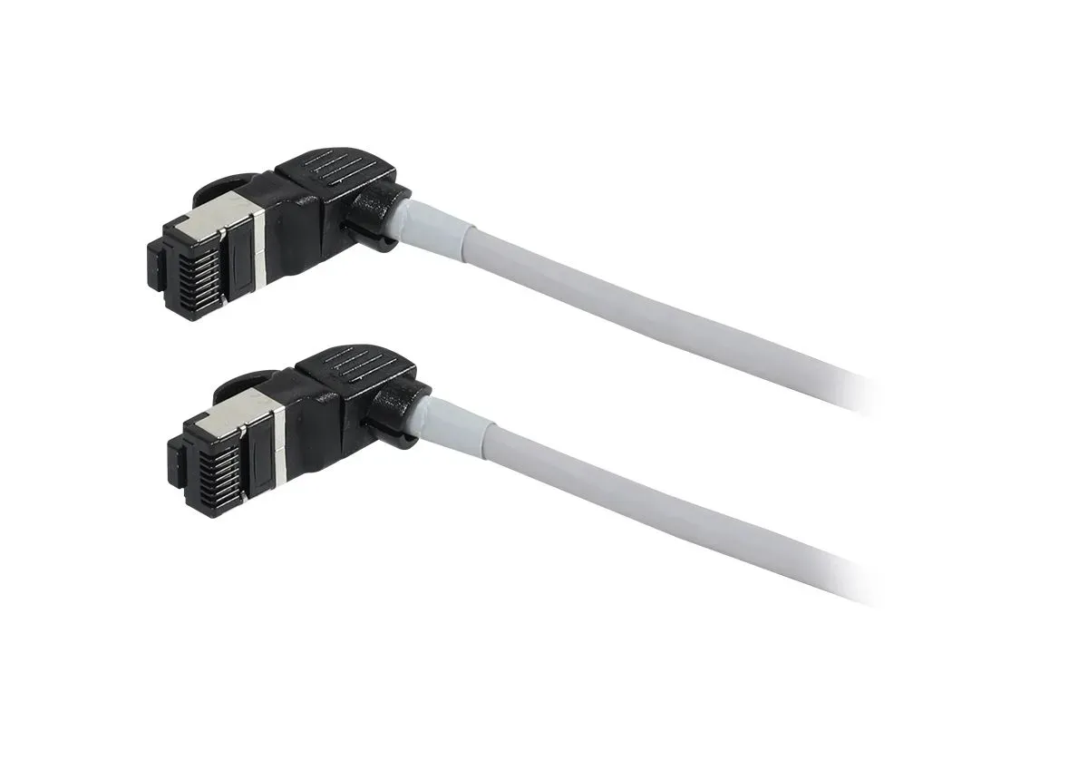 Patchkabel RJ45, CAT6A 500Mhz, 10m, grau, S/FTP, slimline rund d=4,5mm, TPE/LSZH(Superflex), AWG28, mit CAT7 Rohk., drehbarer Stecker, Synergy21 – Bild 2