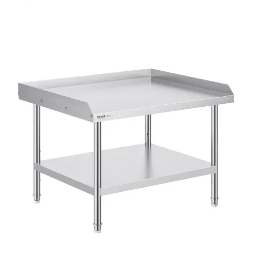 VEVOR Arbeitstisch Edelstahl, gewerblicher Arbeitstisch zur Lebensmittelzubereitung, 3-seitiger Spritzschutz, Arbeitstisch mit einstellbarer Höhe für Restaurants, Zuhause und Hotels 762 x 914 x 660 mm – Bild 9