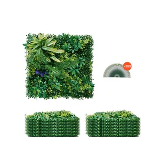 VEVOR Künstliche Hecke, 12 Stück, 500x500x50 mm, 3D-Kombination, Künstliche Pflanzenwand, grüne Dekoration & Efeu-Zaunbedeckung, Sichtschutz-Hintergrundwand, Heckenschutz für den Garten VEVOR Künstliche Hecke, 12 Stück, 500x500x50 mm, 3D-Kombination, Künstliche Pflanzenwand, grüne Dekoration & Efeu-Zaunbedeckung, Sichtschutz-Hintergrundwand, Heckenschutz für den Garten