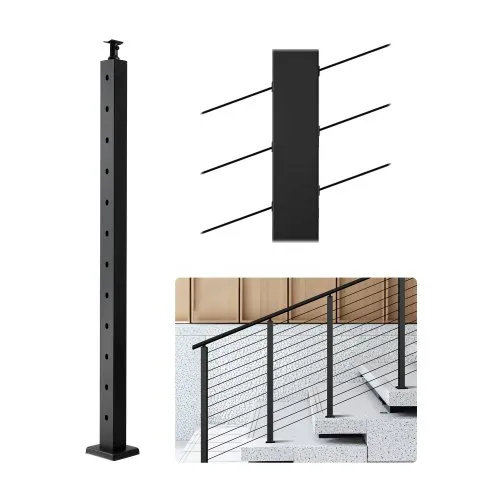 VEVOR Kabelgeländerpfosten, 1067×50,8×50,8 mm, Kabel-Treppengeländerpfosten mit 30° vorgebohrten Löchern, SUS304 Edelstahl, für Handlauf, Balustraden, Schwarz, 1JZLGZXHS106W3XAA001V0 VEVOR Kabelgeländerpfosten, 1067×50,8×50,8 mm, Kabel-Treppengeländerpfosten mit 30° vorgebohrten Löchern, SUS304 Edelstahl, für Handlauf, Balustraden, Schwarz, 1JZLGZXHS106W3XAA001V0
