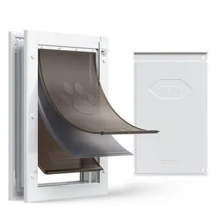 VEVOR Hundeklappe (Groß) mit 3 Magnetklappen & Metallrahmen, Wetterfeste Katzenklappe für Innen- und Außentüren, Katzentür Hundetür Haustierklappe Weiß 26,04 x 41,28 cm (Breite x Höhe) Haustiertür VEVOR Hundeklappe (Groß) mit 3 Magnetklappen & Metallrahmen, Wetterfeste Katzenklappe für Innen- und Außentüren, Katzentür Hundetür Haustierklappe Weiß 26,04 x 41,28 cm (Breite x Höhe) Haustiertür