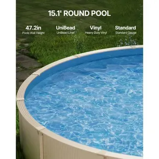 VEVOR Runde Poolfolie, φ 460×120 cm, Innenfolie, Ersatzfolie, Innenhülle, Schwimmbadfolie, Unibead-Stil Standard-Vinylfolie, verschleißfest, für Aufstellpools mit 120 cm Wandhöhe, einfarbig VEVOR Runde Poolfolie, φ 460×120 cm, Innenfolie, Ersatzfolie, Innenhülle, Schwimmbadfolie, Unibead-Stil Standard-Vinylfolie, verschleißfest, für Aufstellpools mit 120 cm Wandhöhe, einfarbig